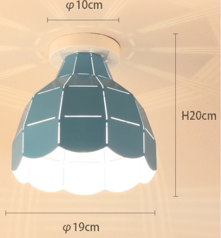 Floral-shaped ceiling light with scalloped edges and soft blue matte finish