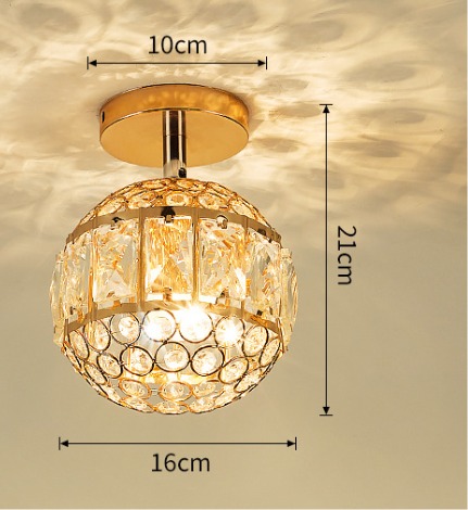 Golden crystal globe ceiling light with sparkling crystal detailing for luxury home decor